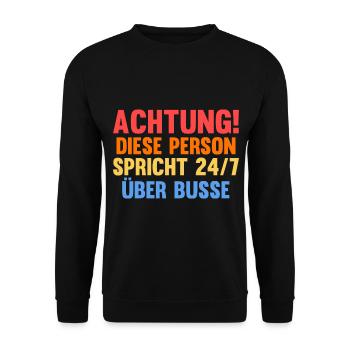 Bus Busfahrer - Unisex Pullover - Schwarz - Vorne - Alina (178cm) & Michal (187cm)