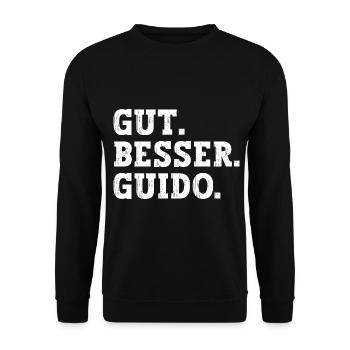 Gut Besser Guido Lustiger Spruch Name Guido - Unisex Pullover - Schwarz - Vorne - Alina (178cm) & Michal (187cm)