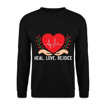 Guérir l’amour Réjouissez-vous Soins infirmiers Malades médicaux - Sweat-shirt Unisexe - noir - Devant - Alina (178cm) & Michal (187cm)