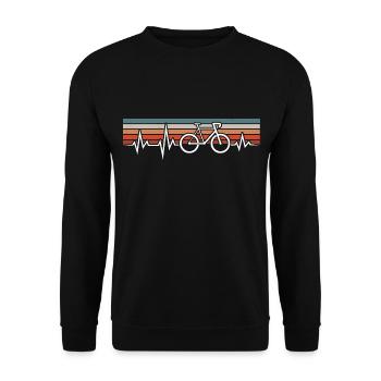 HERZSCHLAG RADFAHREN RENNRAD GRAVELBIKE RADFAHRER - Unisex Pullover - Schwarz - Vorne - Alina (178cm) & Michal (187cm)