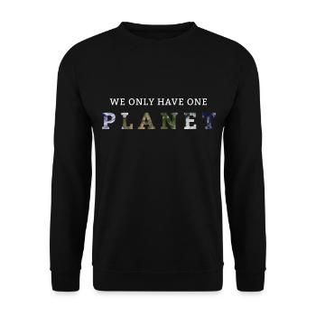 Nous n’avons qu’une seule planète - Sweat-shirt Unisexe - noir - Devant - Alina (178cm) & Michal (187cm)