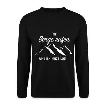 Geburtstagsgeschenk für Berge und Wanderer - Unisex Pullover - Schwarz - Vorne - Alina (178cm) & Michal (187cm)