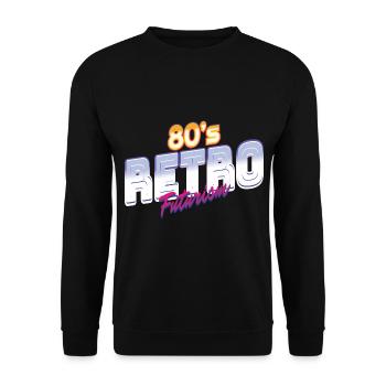 80's Retro Vintage Disco 80er Geschenk - Unisex Pullover - Schwarz - Vorne - Alina (178cm) & Michal (187cm)