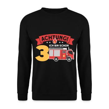 Junge 3 Jahre 3. Geburtstag - Unisex Pullover - Schwarz - Vorne - Alina (178cm) & Michal (187cm)