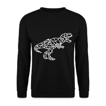 T Rex Geometric Lines - Unisex Sweatshirt - black - Front - Alina (178cm) & Michal (187cm)