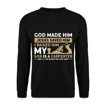 Mein Sohn Vater Zimmermann Vater Familie - Unisex Pullover - Schwarz - Vorne - Alina (178cm) & Michal (187cm)