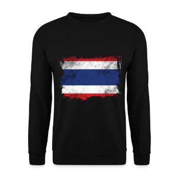 Thailand Flagge - Unisex Pullover - Schwarz - Vorne - Alina (178cm) & Michal (187cm)
