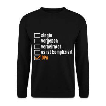 Großvater Großpapa Opi Opa - Unisex Pullover - Schwarz - Vorne - Alina (178cm) & Michal (187cm)