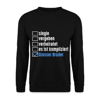 Geschwister Familie Brüder Bruder - Unisex Pullover - Schwarz - Vorne - Alina (178cm) & Michal (187cm)