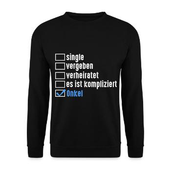 Patenonkel Pate Onkel - Unisex Pullover - Schwarz - Vorne - Alina (178cm) & Michal (187cm)