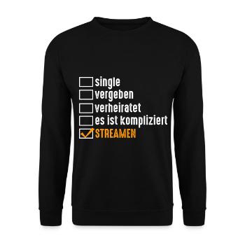 Gaming Zocken Zocker Gamer Streaming Streamer - Unisex Pullover - Schwarz - Vorne - Alina (178cm) & Michal (187cm)