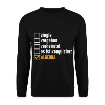 Mathematik Mathe Rechnen Algebra - Unisex Pullover - Schwarz - Vorne - Alina (178cm) & Michal (187cm)