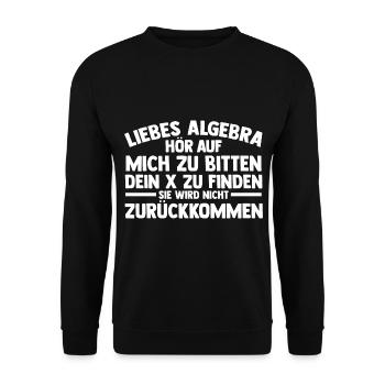Mathematik Mathe Rechnen Algebra - Unisex Pullover - Schwarz - Vorne - Alina (178cm) & Michal (187cm)