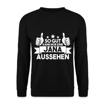 Jana - Unisex Pullover - Schwarz - Vorne - Alina (178cm) & Michal (187cm)