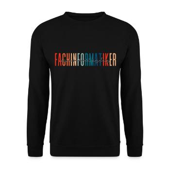 examinierter Fachinformatiker - buntes Design - Unisex Pullover - Schwarz - Vorne - Alina (178cm) & Michal (187cm)
