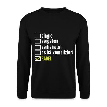 Tennis Padelspieler Padel - Unisex Pullover - Schwarz - Vorne - Alina (178cm) & Michal (187cm)