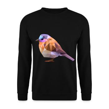 Polygon Bird Design - Unisex Sweatshirt - black - Front - Alina (178cm) & Michal (187cm)