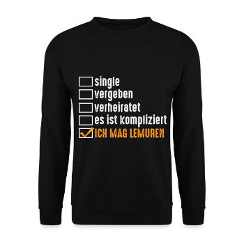 Lemur - Unisex Pullover - Schwarz - Vorne - Alina (178cm) & Michal (187cm)