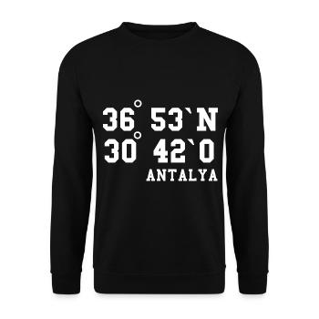 Antalya coordonne l’idée de vacances en Turquie - Sweat-shirt Unisexe - noir - Devant - Alina (178cm) & Michal (187cm)