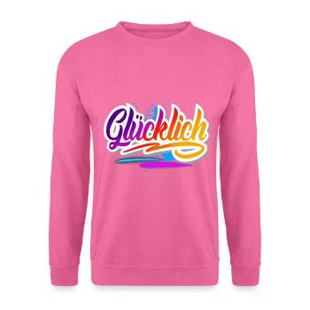Glücklich - Unisex Pullover - Pink - Vorne