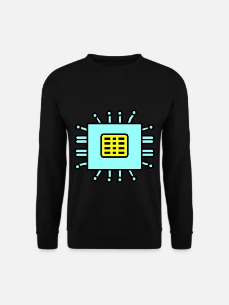 Digital Computer Chip Icon - Unisex Sweatshirt - black