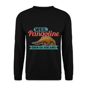 Pangolin Liebhaber Vintage Retro Pangolin - Unisex Pullover - Schwarz - Vorne - Alina (178cm) & Michal (187cm)