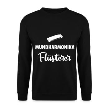 Mundharmonika Mundharmonikaspieler - Unisex Pullover - Schwarz - Vorne - Alina (178cm) & Michal (187cm)
