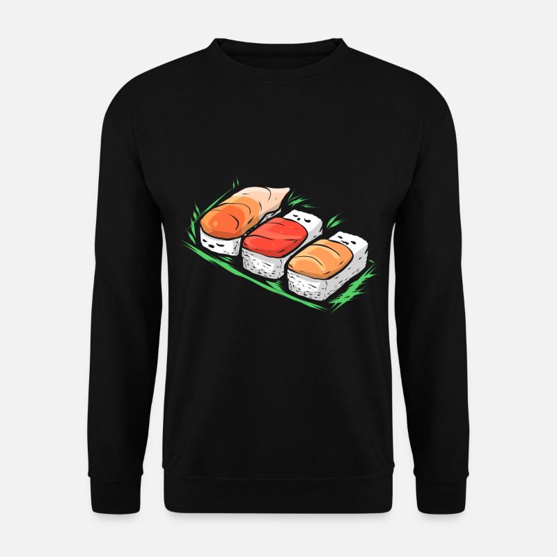 Sushi Kawaii Japanisches Essen Happy Sushi - Unisex Pullover - Schwarz