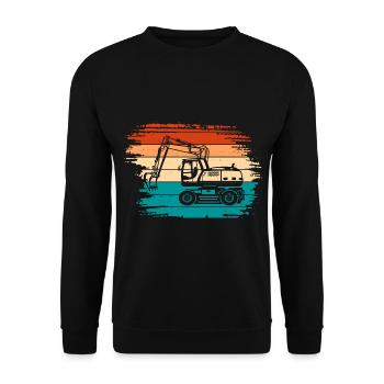 Excavatrice - Sweat-shirt Unisexe - noir - Devant - Alina (178cm) & Michal (187cm)
