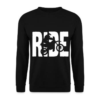 Ride Motorrad, Motocross Silhouette. - Unisex Pullover - Schwarz - Vorne - Alina (178cm) & Michal (187cm)