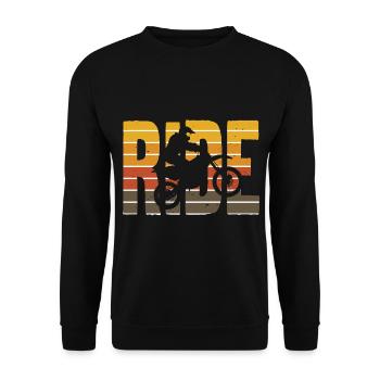 Ride motorcycle, motocross silhouette in the sun - Unisex Sweatshirt - black - Front - Alina (178cm) & Michal (187cm)