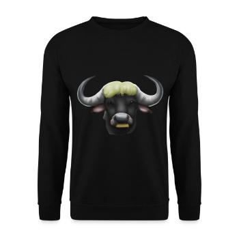 Cute drawn buffalo - Unisex Sweatshirt - black - Front - Alina (178cm) & Michal (187cm)