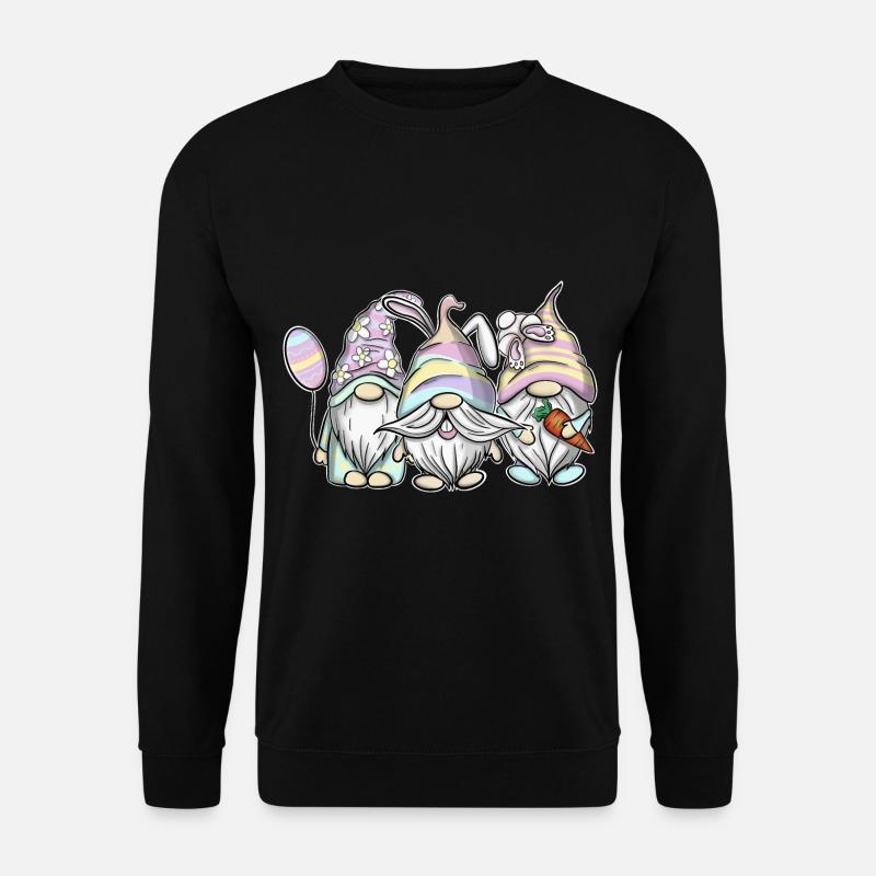 Ostern Gnome Gnomes Wichtel Osterhase - Unisex Pullover - Schwarz
