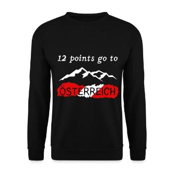 12 points go to Austria - Unisex Pullover - Schwarz - Vorne - Alina (178cm) & Michal (187cm)