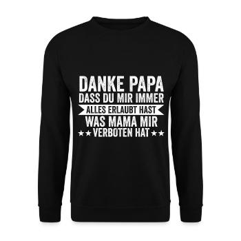 Vater Vatertag Papa - Unisex Pullover - Schwarz - Vorne - Alina (178cm) & Michal (187cm)