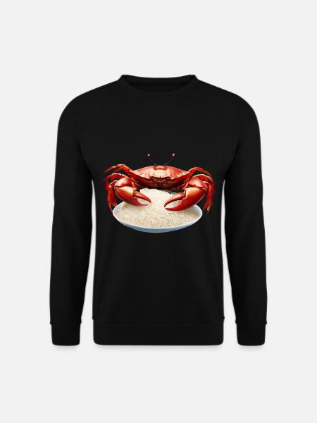 Red crab with rice - Unisex Sweatshirt - black