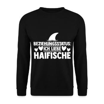 Fische Haifisch - Unisex Pullover - Schwarz - Vorne - Alina (178cm) & Michal (187cm)