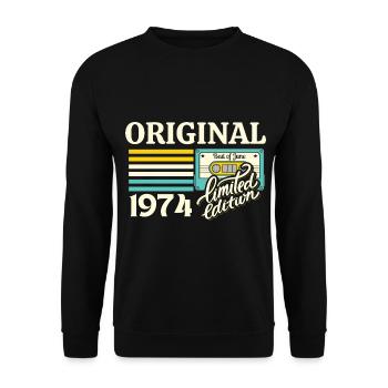 50th Anniversary Cassette June 1974 Vintage - Unisex Sweatshirt - black - Front - Alina (178cm) & Michal (187cm)