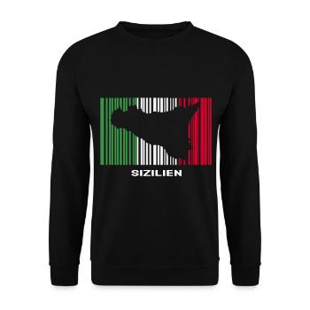 Sizilien Italien Urlaub Sicilia Idee - Unisex Pullover - Schwarz - Vorne - Alina (178cm) & Michal (187cm)