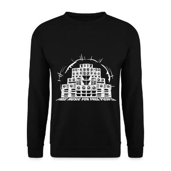 Freie Musik für freie Leute - Unisex Pullover - Schwarz - Vorne - Alina (178cm) & Michal (187cm)