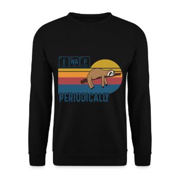 I Nap Periodically Vintage Funny Science Sloth - Unisex Sweatshirt - black - Front - Alina (178cm) & Michal (187cm)