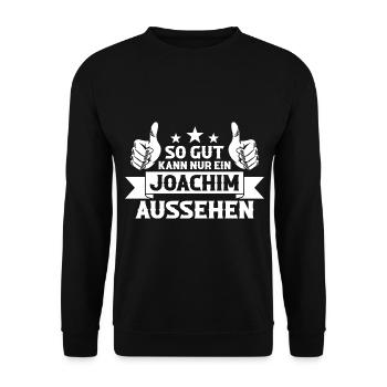 Joachim - Unisex Pullover - Schwarz - Vorne - Alina (178cm) & Michal (187cm)