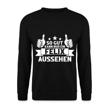 Felix - Unisex Pullover - Schwarz - Vorne - Alina (178cm) & Michal (187cm)