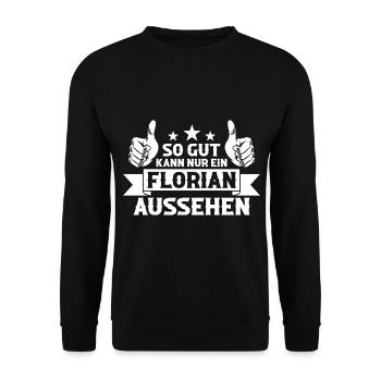 Florian - Unisex Pullover - Schwarz - Vorne - Alina (178cm) & Michal (187cm)