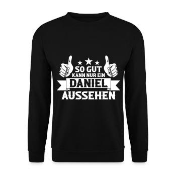 Daniel - Unisex Pullover - Schwarz - Vorne - Alina (178cm) & Michal (187cm)