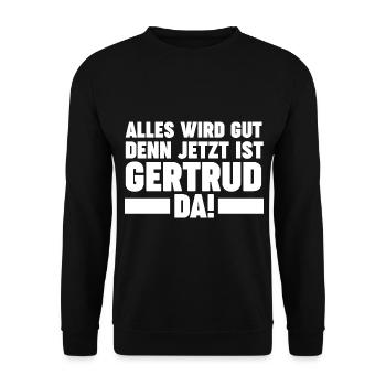 Gertrud - Unisex Pullover - Schwarz - Vorne - Alina (178cm) & Michal (187cm)