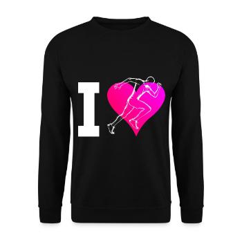 Race Running Women Running Men Jogging - Unisex Sweatshirt - black - Front - Alina (178cm) & Michal (187cm)