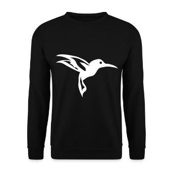 Kolibri Vogel fliegen Tier Natur Vögel Bunt Nektar - Unisex Pullover - Schwarz - Vorne - Alina (178cm) & Michal (187cm)