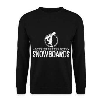Snowboard Snowboard Holiday Snowboarding Snowboarder - Unisex Sweatshirt - black - Front - Alina (178cm) & Michal (187cm)