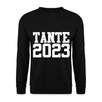 Tante 2023 Schwangerschaft Schwanger Werdende Tant - Unisex Pullover - Schwarz - Vorne - Alina (178cm) & Michal (187cm)